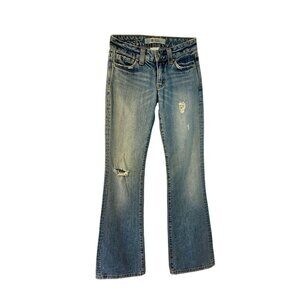 Gap Curvy Boot Cut Jean Y2K Women Sz 1R / Jr 24 x32 Low Rise Distress Light Wash